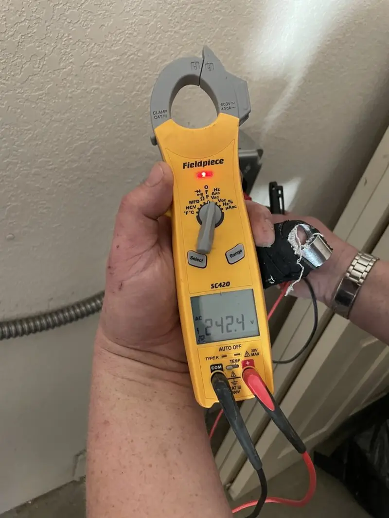 Voltage testing with clamp meter during Generator Installation in Wallkill